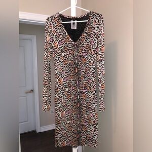 BCBG Leopard Print Midi Dress